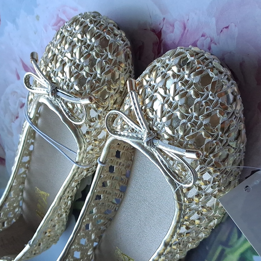 Gold Metallic Ballerina Slip-ons